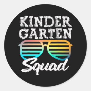 Fun Kindergarten Squad Sunglasses Fun Kids Back To Classic Round Sticker