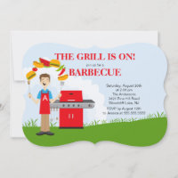 Fun King of the Grill Barbecue Party invitation