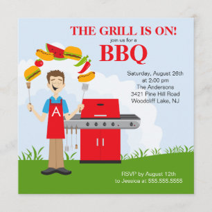 Fun King of the Grill Barbecue Party invitation