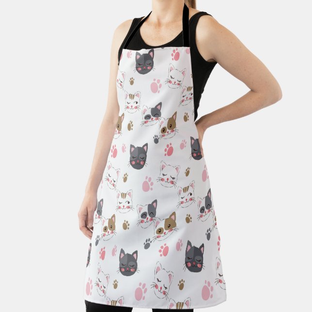 Fun Kitty Cat Pattern Apron (Insitu)