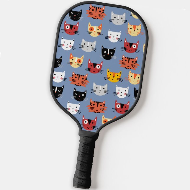 Fun Kitty Cat Pickleball Paddle (Fun kitty cat pattern pickleball paddle for animal lovers.)