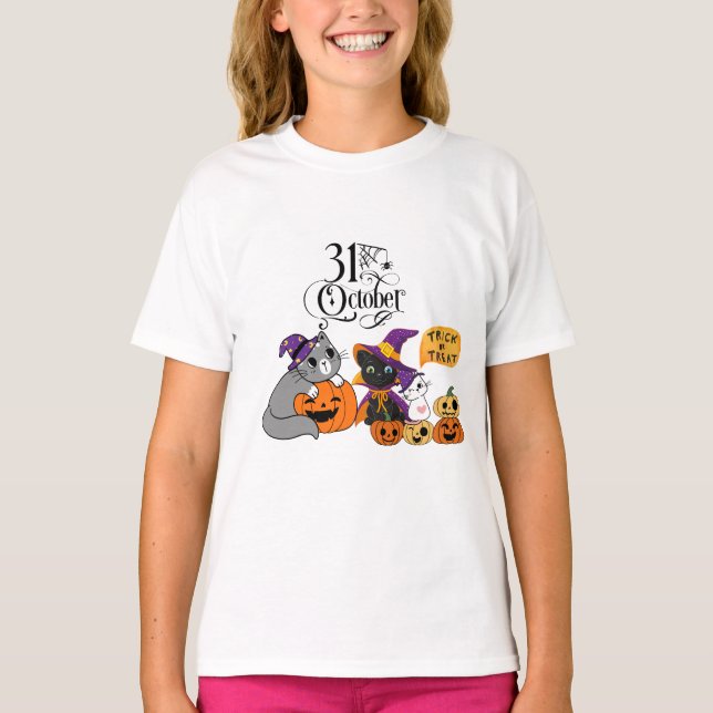 Fun Kitty Halloween  T-Shirt (Front)