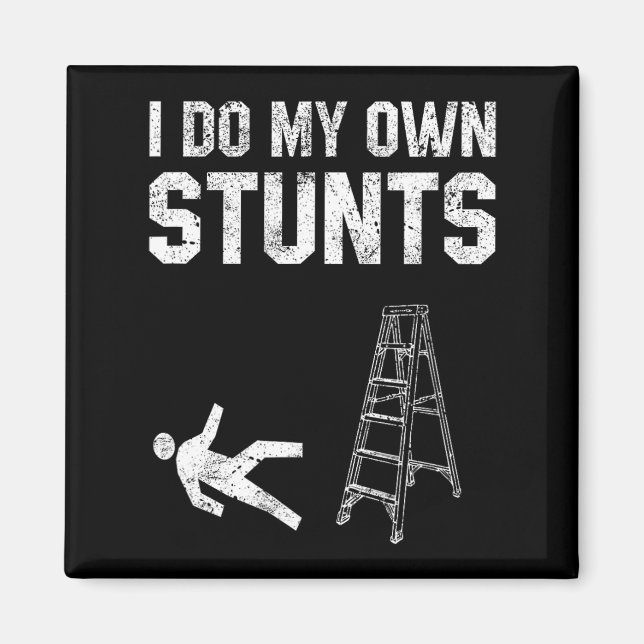 Fun Ladder Fall Gift Broken Bone Hand Get Well Soo Magnet (Front)