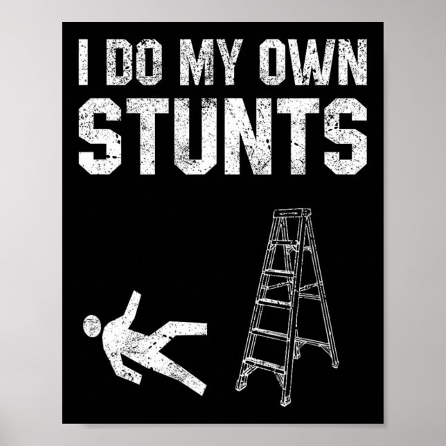 Fun Ladder Fall Gift Broken Bone Hand Get Well Soo Poster (Front)