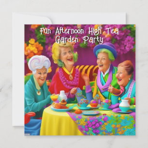 Fun Ladies Afternoon High Tea Garden Party 3 Invitation