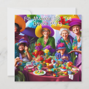 Fun Ladies Afternoon High Tea Garden Party Invitation