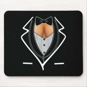 Fun Ladies Cleavage Tuxedo Party Mardi Gras Tailga Mouse Pad