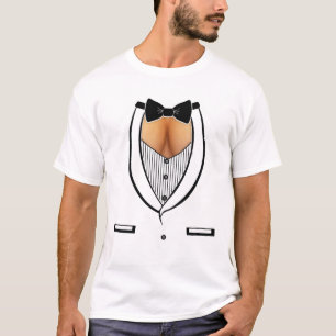 Fun Ladies Cleavage Tuxedo Party Mardi Gras Tailga T-Shirt