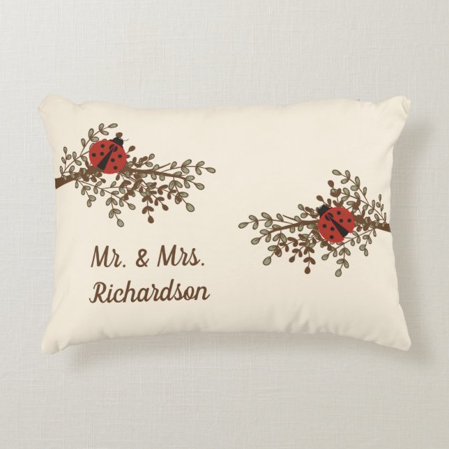 Fun Ladybug Design Decorative Cushion (Front)
