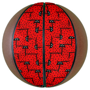 Fun ladybugs - red pattern basketball
