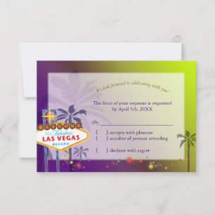 Fun Las Vegas Destination Wedding RSVP Card