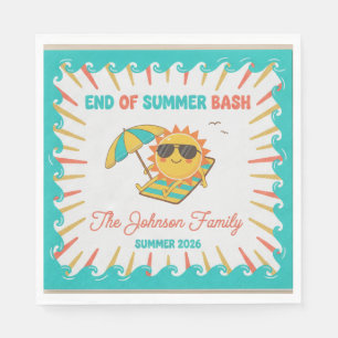 Fun Last Splash End of Summer Backyard BBQ Paper N Napkin
