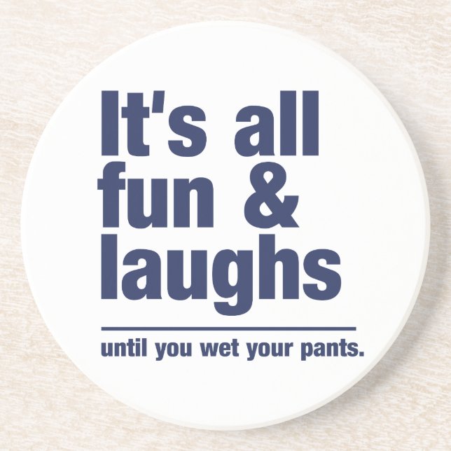 FUN & LAUGHS custom color coaster (Front)