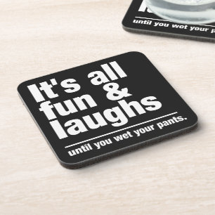 FUN & LAUGHS custom color coasters