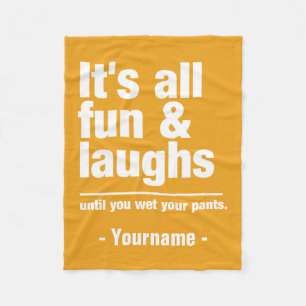 FUN & LAUGHS custom color fleece blankets