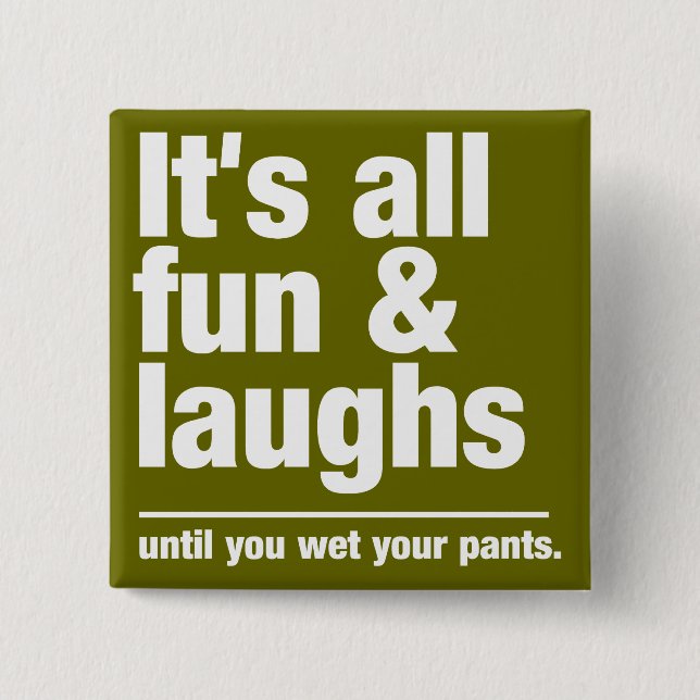 FUN & LAUGHS custom colour button (Front)