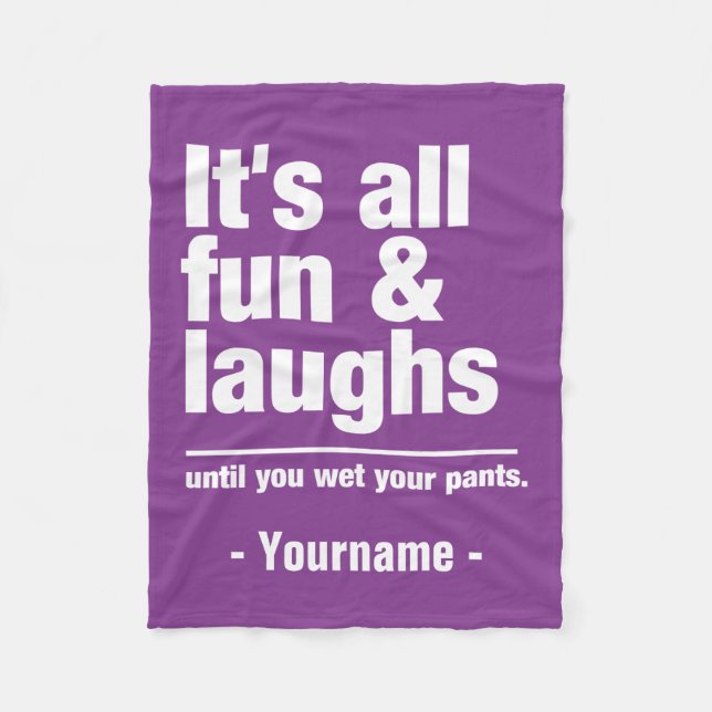 FUN & LAUGHS custom colour fleece blankets (Front)