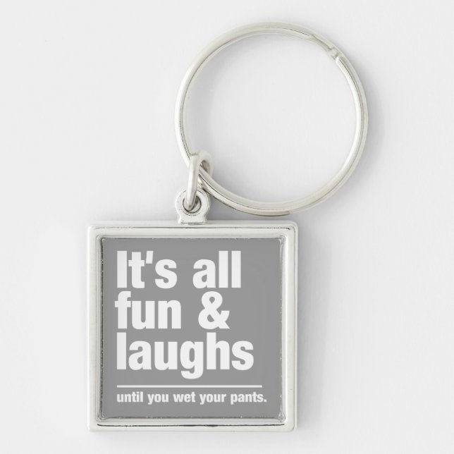 FUN & LAUGHS custom colour key chain (Front)