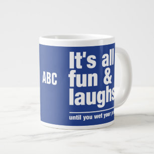 FUN & LAUGHS custom colour & monogram mugs