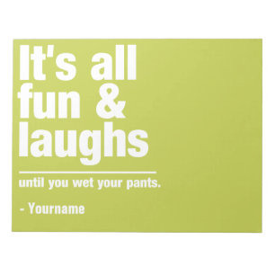 FUN & LAUGHS custom colour notepad