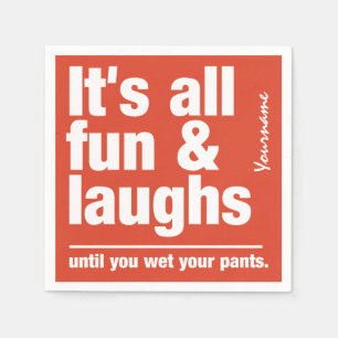 FUN & LAUGHS custom colour paper napkins
