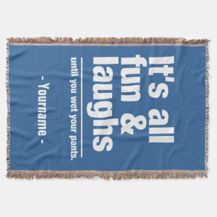 FUN & LAUGHS custom colour throw blanket
