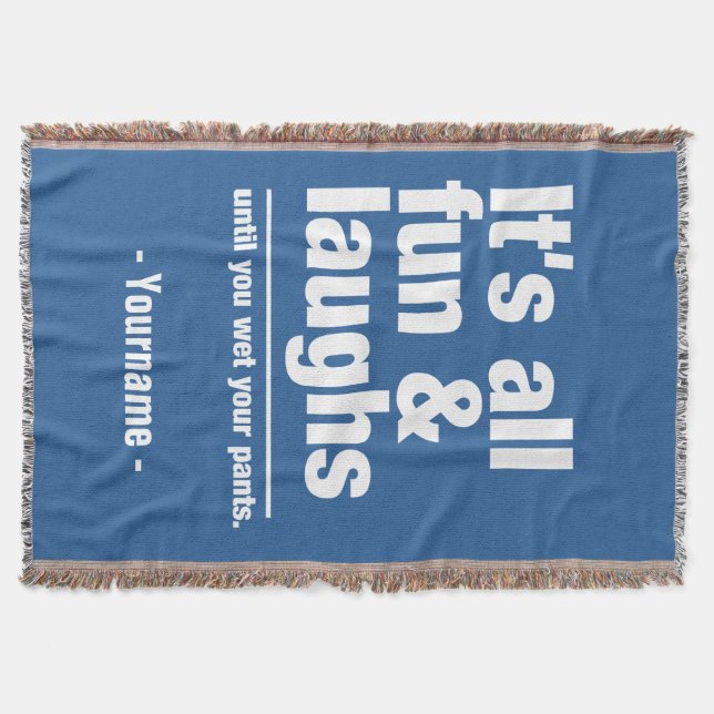 FUN & LAUGHS custom colour throw blanket (Front)