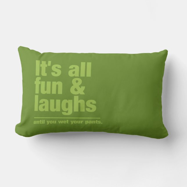 FUN & LAUGHS custom colour throw pillow (Front)