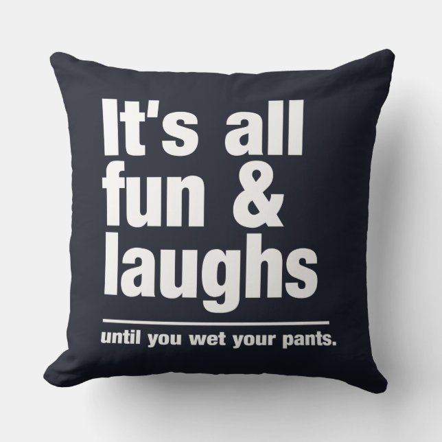 FUN & LAUGHS custom colour throw pillow (Front)