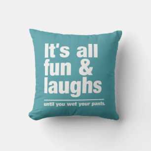 FUN & LAUGHS custom colour throw pillow