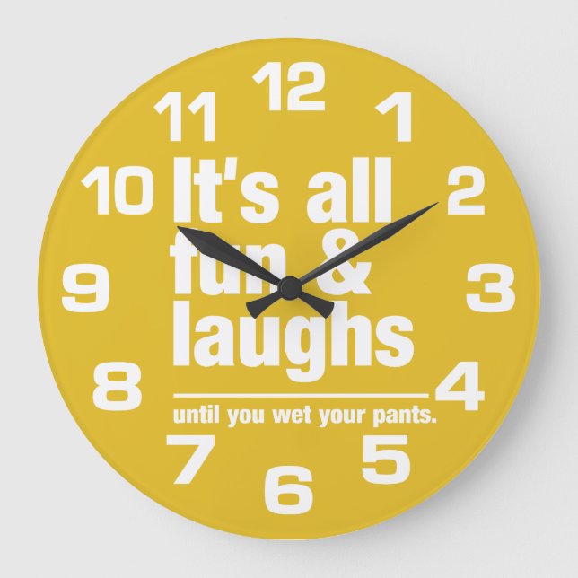 FUN & LAUGHS custom colour wall clock (Front)