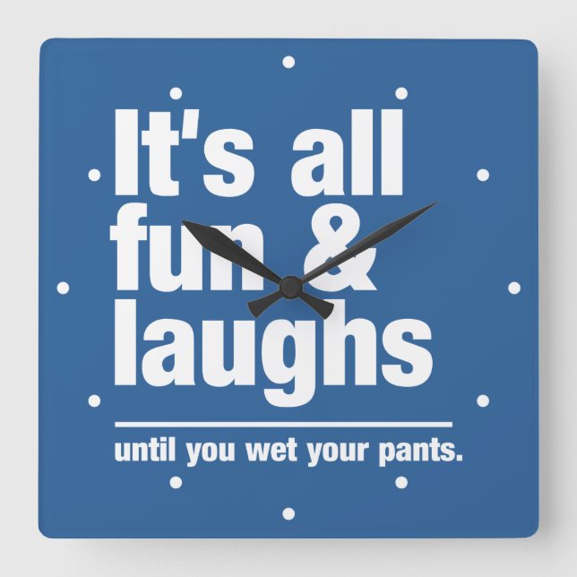 FUN & LAUGHS custom colour wall clock (Front)