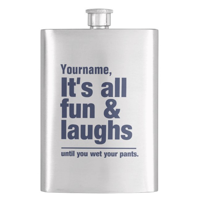 FUN & LAUGHS custom flask (Front)