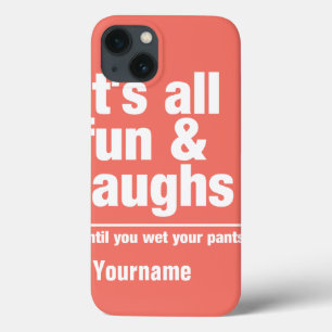 FUN & LAUGHS custom name & colour cases