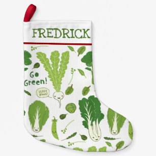Fun Leafy Green Veggies   Healthy Cute Vegetables Small Christmas Stocking