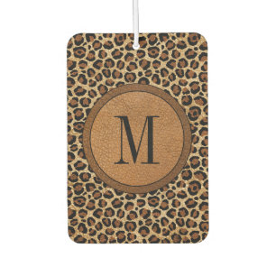 Fun Leather Leopard Vintage Modern Boho Monogram Car Air Freshener