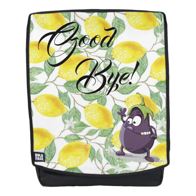 Fun Lemon and the Eggplant Bold Face Backpack (Front)