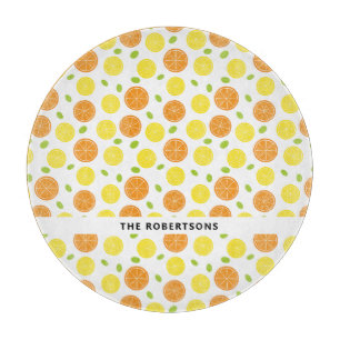 Fun Lemon, Orange, and Grape Fruit Personalised Cutting Board