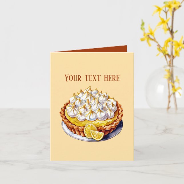 Fun lemon pie customisable card (Yellow Flower)