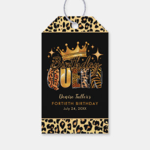 Fun Leopard Birthday Queen Forty Birthday Gift Tags