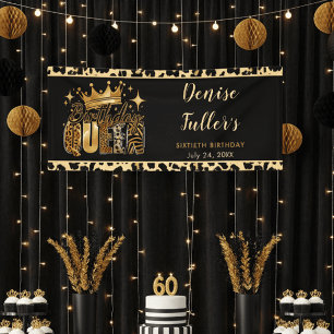 Fun Leopard Birthday Queen Sixty Birthday Banner
