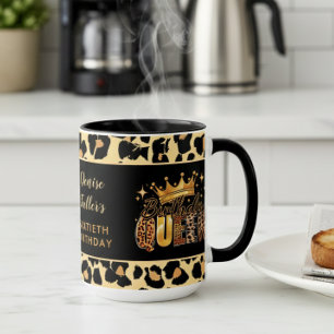 Fun Leopard Birthday Queen Sixty Birthday Mug