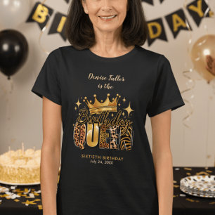 Fun Leopard Birthday Queen Sixty Birthday T-Shirt