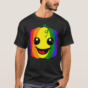 Fun Lesbian Gay Design Rainbow Pumpkin Pride LGBT  T-Shirt