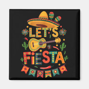 Fun let's fiesta sombrero funny guitar party cinco magnet