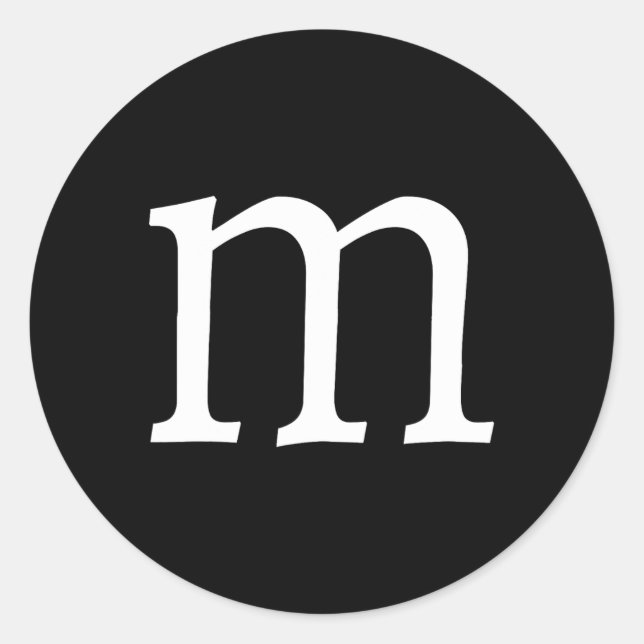 Fun Letter m Halloween Costumes  Classic Round Sticker (Front)