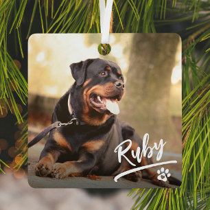 Fun Lettering Pet Photo Christmas Metal Tree Decoration