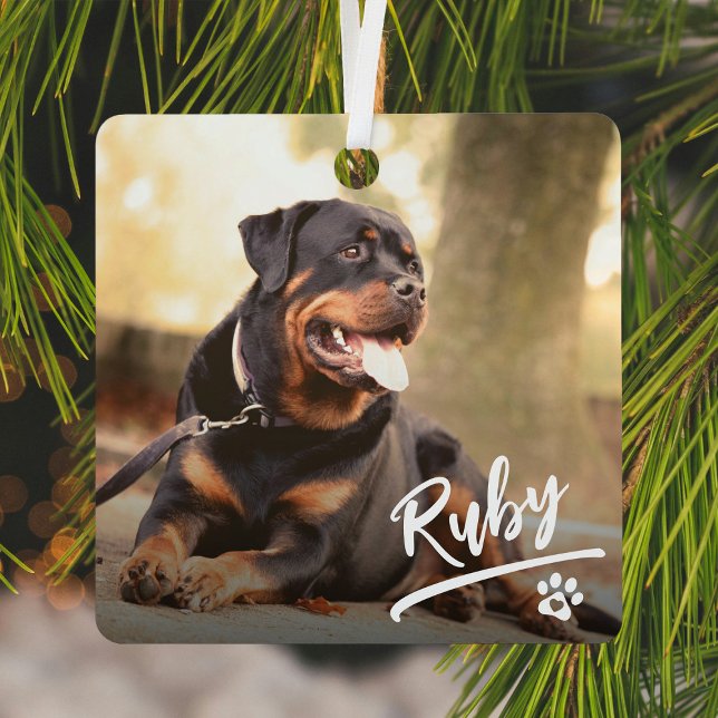 Fun Lettering Pet Photo Christmas Metal Tree Decoration (Creator Uploaded)
