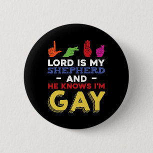 Fun LGBT Gay Pride Month Awareness ASL Sign Langua 6 Cm Round Badge