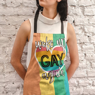 Fun LGBTQ Pride self-ironic rainbow flag Apron